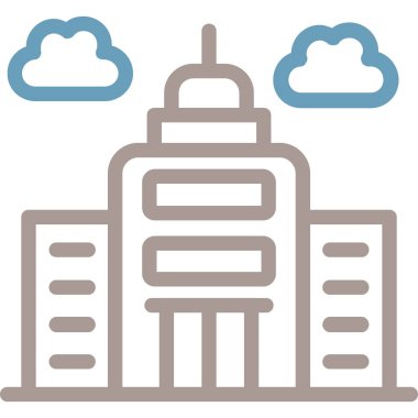 Mimari yapı şehir simgesi taslak biçiminde