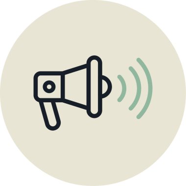 Megafon. Web simgesi vektör illüstrasyonu