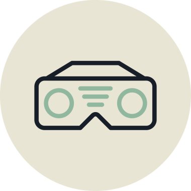 Sanal gerçeklik. Web simgesi basit illüstrasyon