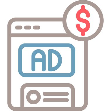 Reklam düz vektör simgesi