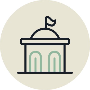 Bir bina simgesinin vektör illüstrasyonu