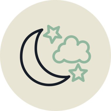 Ay ve yıldızlar simgesi, basit biçim tasarımı