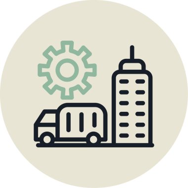 Araba ve tekerlek ikonu. Web için araba vektör simgelerinin basit illüstrasyonu.