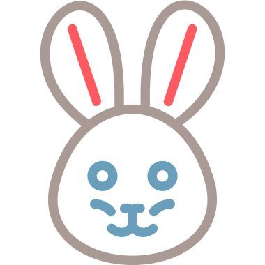 Hayvan tavşan paskalya ikonu ana hatlarıyla