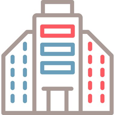 Bina. Web simgesi basit illüstrasyon