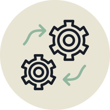 dişli simgesi vektör illüstrasyonu