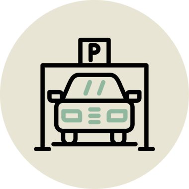 park araba vektör illüstrasyonu