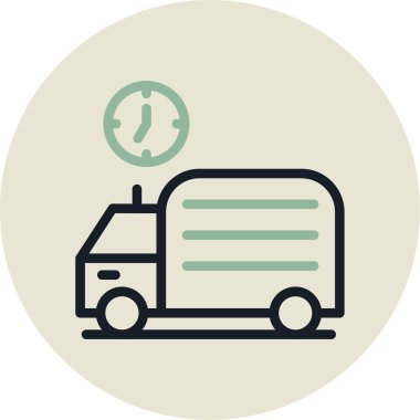 Teslimat kamyonu simgesinin vektör çizimi