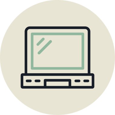 Dizüstü bilgisayar simgesi vektör çizimi