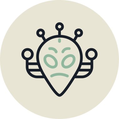 Uzaylı. Web simgesi basit illüstrasyon