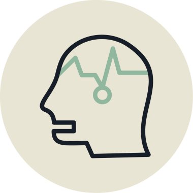 Beyin. Web simgesi basit illüstrasyon