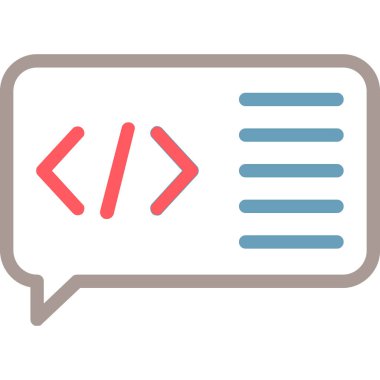 Kodlama vektörü ince çizgi simgesi