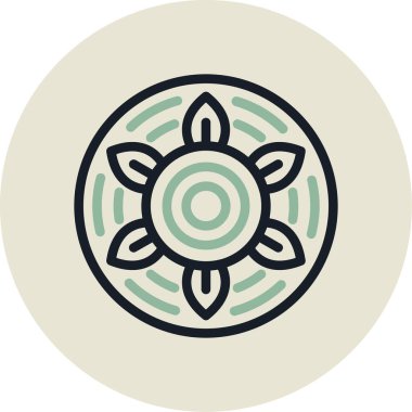 Bir çiçek simgesinin vektör illüstrasyonu