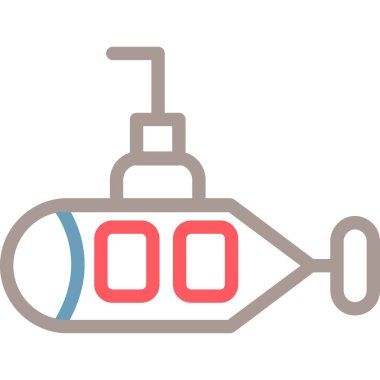 Denizaltı. Web simgesi basit illüstrasyon
