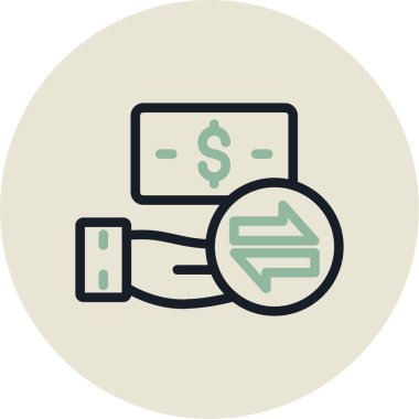 Dolar. Web simgesi basit illüstrasyon