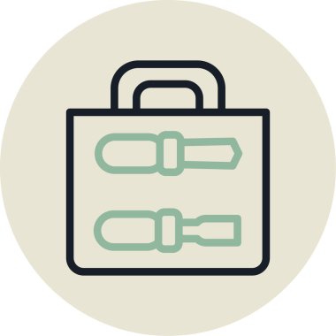 Bavul. Web simgesi basit illüstrasyon