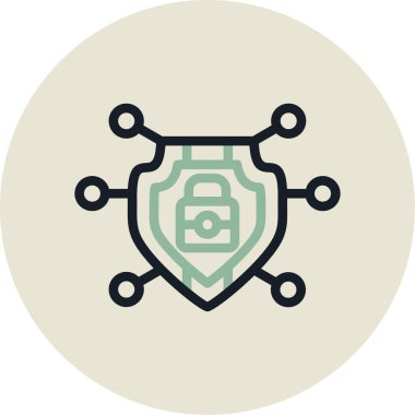 Siber Güvenlik simge vektör çizim