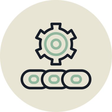 dişli düz vektör simgesi