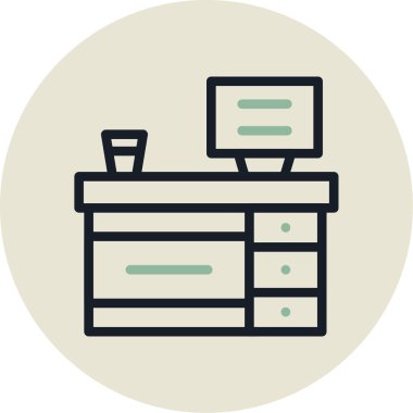 Ofis. Web simgesi basit illüstrasyon