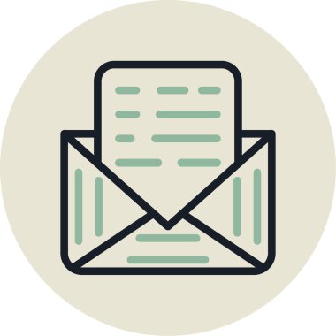 e-posta mektup simgesi ile doldurulmuş - özet biçimi