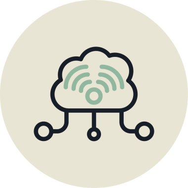 Bulut. Web simgesi basit illüstrasyon