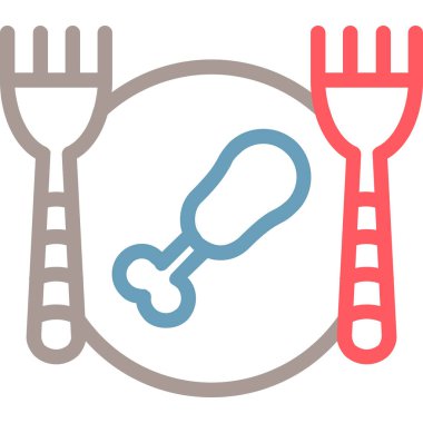 çatal ve kaşık ikon vektör çizimi