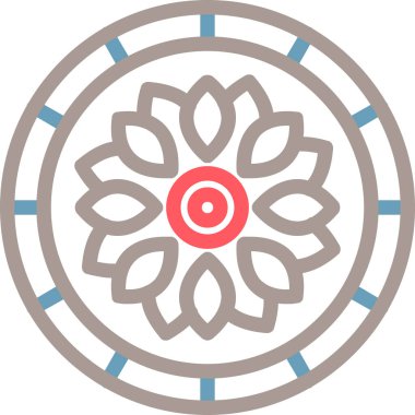 Çin kültürü ikonu, ana hatlarıyla doldurulmuş.