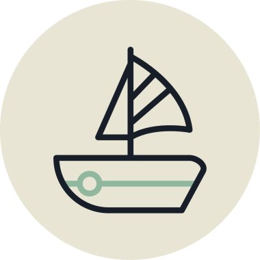 yelkenli ikonu vektör illüstrasyon tasarımı