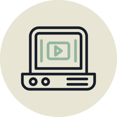 Video oynatıcı ikon vektör illüstrasyonu