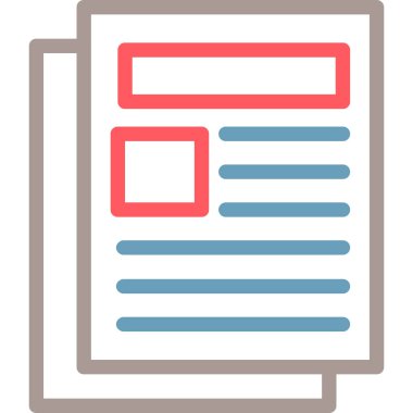 Gazete web simgesi basit illüstrasyon