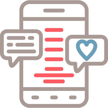 Aşkta uygulama sohbet iletişim simgesi - romantizm kategorisi