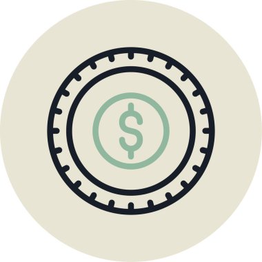 Dolar vektör simgesi modern para basit vektör illüstrasyonu