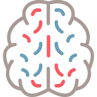 Beyin. Web simgesi basit illüstrasyon