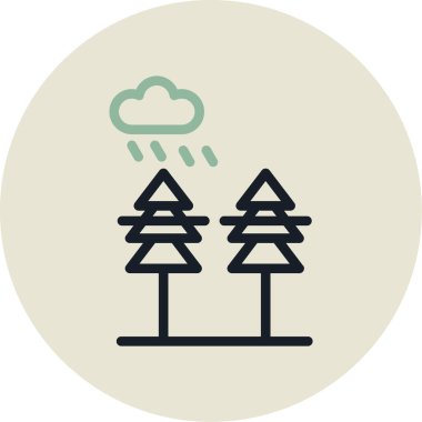 ağaçlar ikon vektör illüstrasyonu