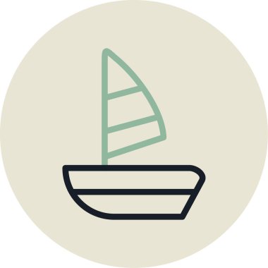 Tekne simgesinin vektör illüstrasyonu