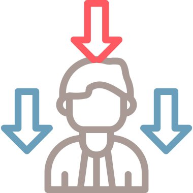 Aşağı ok simgesi vektör illüstrasyonuna sahip kullanıcı