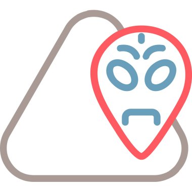 Üzücü konum simgesi. Web için üzgün konum vektör simgelerinin basit çizimi