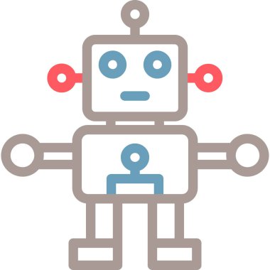 ai robot simgesi düz stil