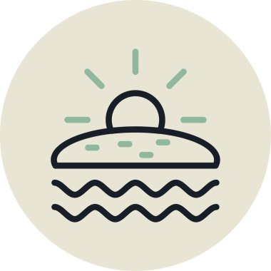 Bir tekne simgesinin vektör illüstrasyonu