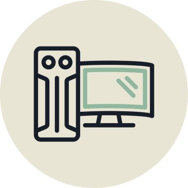 Bilgisayar. Web simgesi basit illüstrasyon