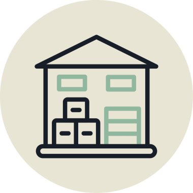 Bina. Web simgesi basit illüstrasyon