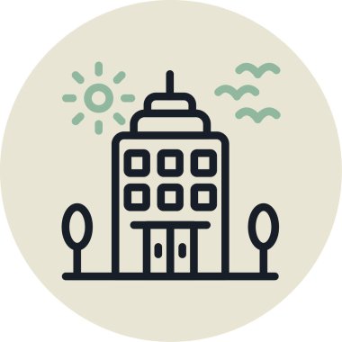 Bina. Web simgesi basit illüstrasyon