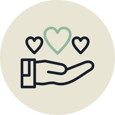 Kalp ikonu vektör illüstrasyonu