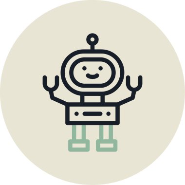 Robot simgesi, vektör çizimi