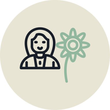 Çiçekli bir kadının vektör çizimi