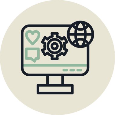 Dizüstü bilgisayar simgesi, vektör illüstrasyonlu web sayfası