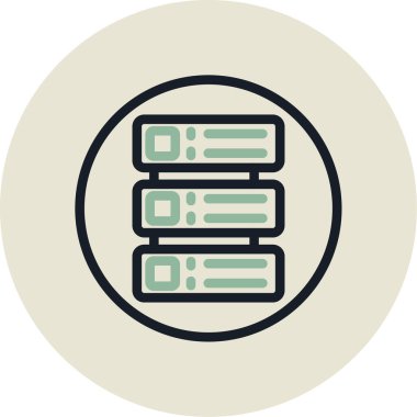 Sunucu. Web simgesi basit illüstrasyon