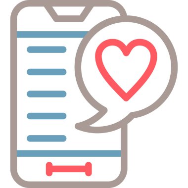 Kalp. Web simgesi basit illüstrasyon