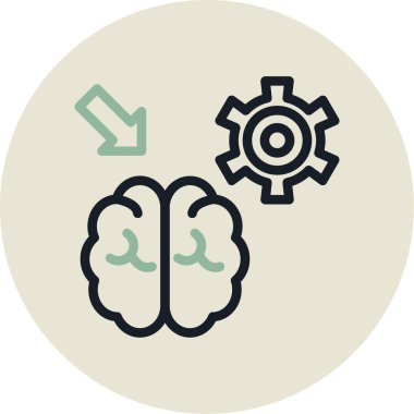 Beyni olan dişliler, fikir simgesi