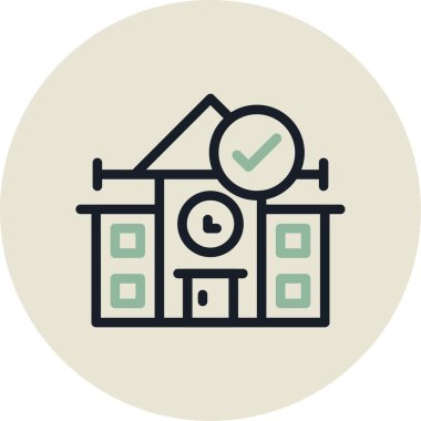 ev vektörü düz renk simgesi